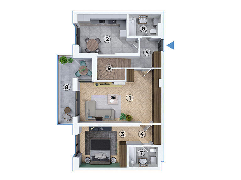 Duplex 3+1 camere – tip A